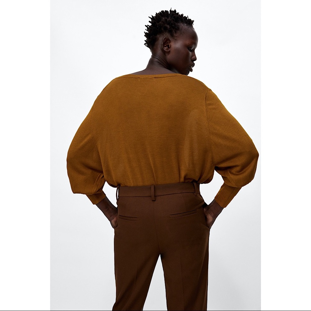 Zara Ocher Puff Sleeved Sweater - Picture 4 of 8